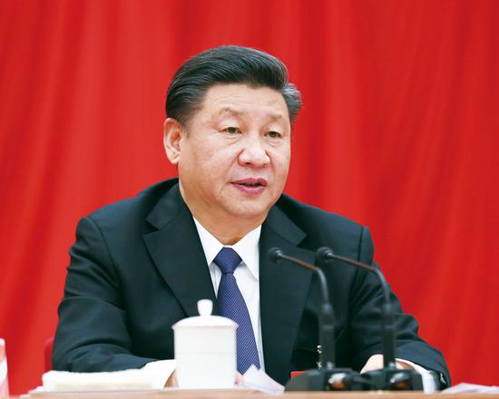 中國共產(chǎn)黨第十九屆中央委員會(huì )第三次全體會(huì )議，于2018年2月26日至28日在北京舉行。中央委員會(huì )總書(shū)記習近平作重要講話(huà)。 新華社記者 鞠鵬/攝